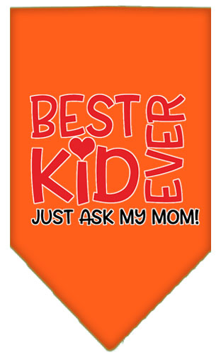 Ask My Mom Screen Print Pet Bandana Orange Small